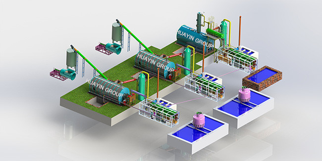 Skid Mounted Pyrolysis Machine Waste Plastic To Bio Diesel And Petrol Plant