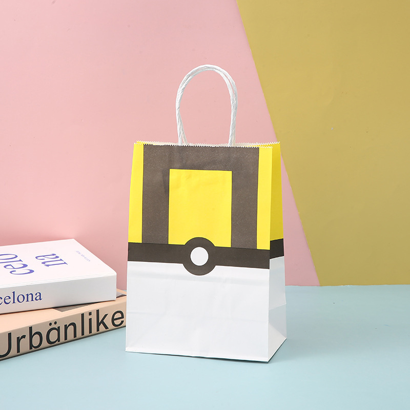 Custom Logo Cartoon Kraft Paper Hand Packing Candy Food Party Paper Bag for Canned Food