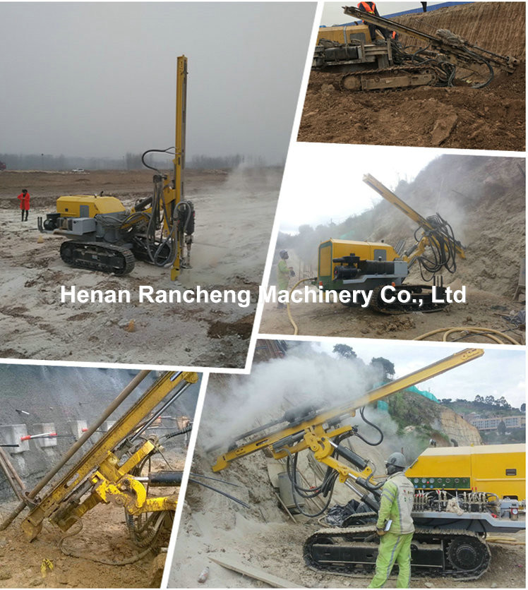 60-80m Depth Crawler Hydraulic DTH Drilling Rig 90-165mm Diameter Both Rotary And Hammer Drilling