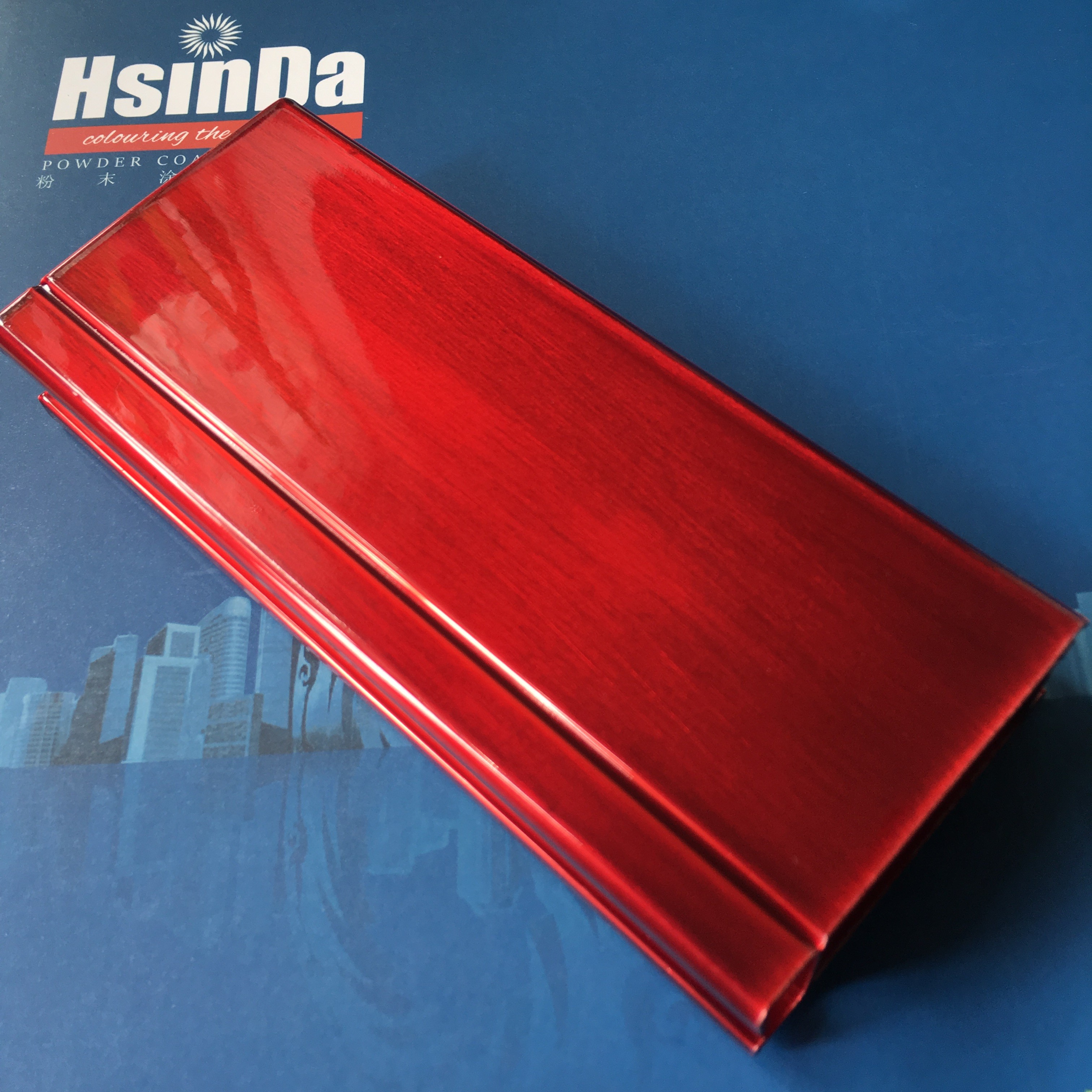 Eco Friendly Wrinkle Red Powder Coat , Matt Gloss Epoxy Polyester Powder Coating