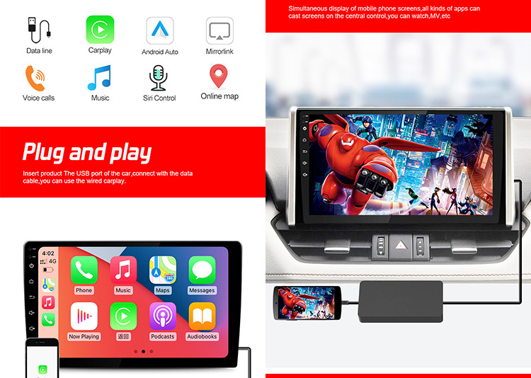 Automotive Electronic Accessories Carplay Dongle Plug And Play Support Mirror Link