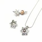 Fashion Wish Pearl Pendant Necklace Natural Oyster Gift Box Love Heart Cage