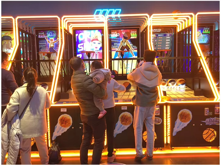 Indoor Arcade Game Machines Ticket Redemption Coin Operated Basketball Machine