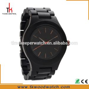 China 2017 Luxury watch Design by Timekeeper Japan movement wood watches steel wholesale