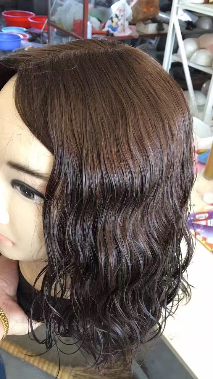 14 Inches European Human Hair Kosher Wigs #4 Body Wave Small Layer In Stock