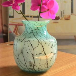 China Marble Stripes Large Glass Vase Centerpieces wholesale
