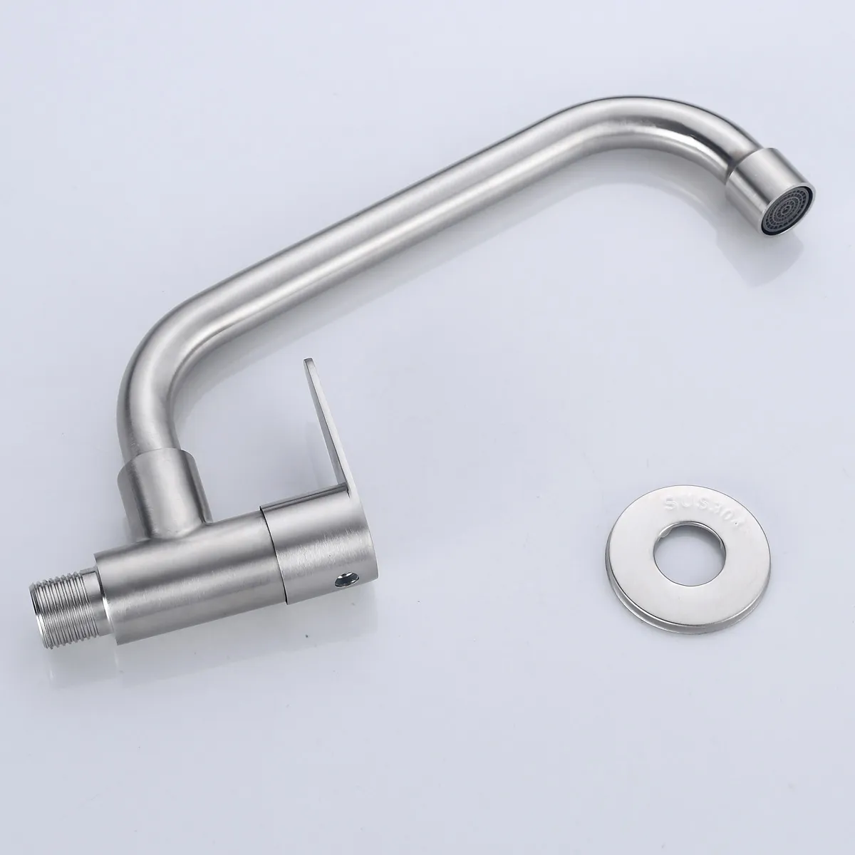 Chrome Finish Stainless Steel Kitchen Faucet Mixer With Hot Cold Water And Diverter