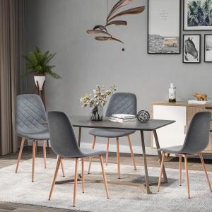 China Capacity 300LB Grey Pu Leather Dining Chairs / Tomile 4 Set Dining Room Chairs wholesale