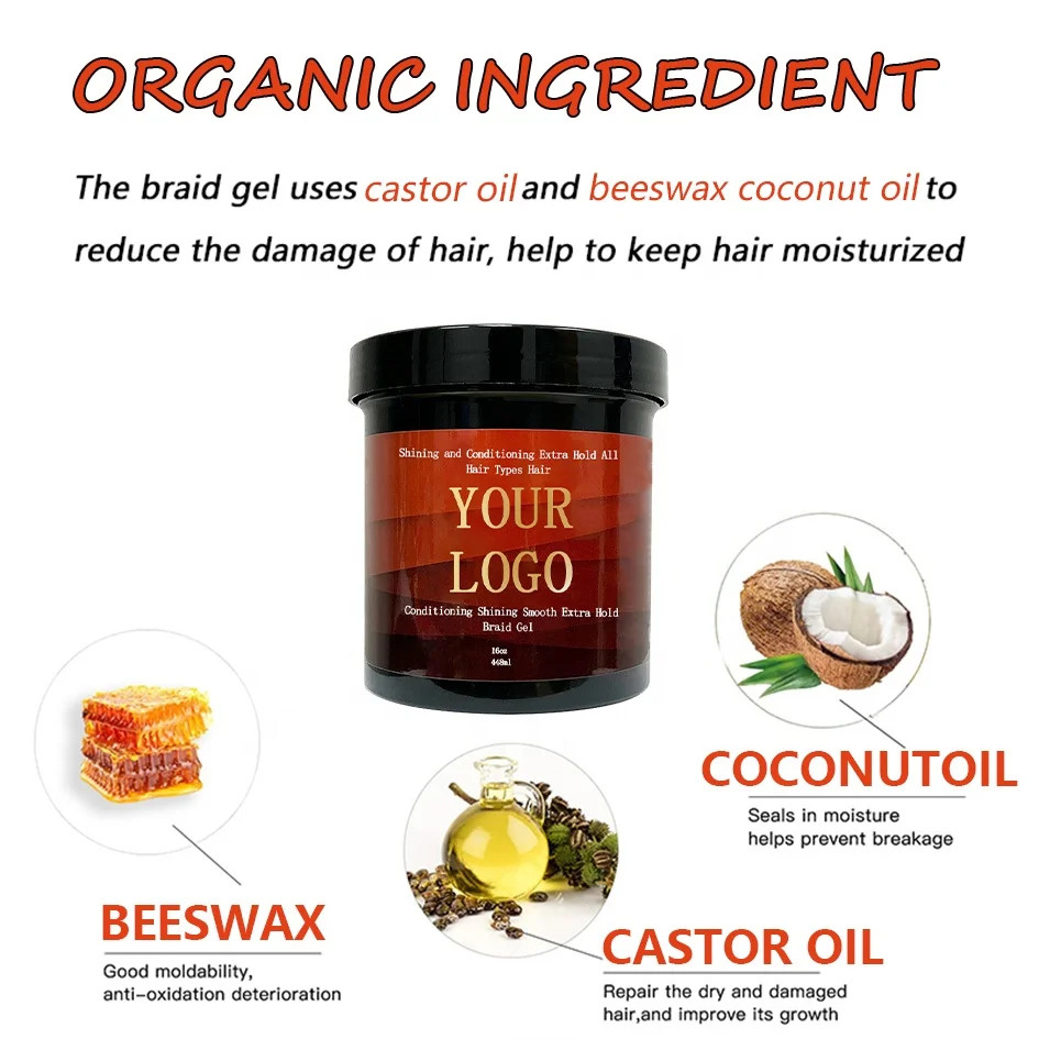 Braids Twists Braid Gel Extreme Hold Adds High Shine Edge Control Hair Wax Gel Locs Professional Performance Baiding Gel