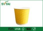 Insulated Double Walled Paper Coffee Cups Custom Diamond With Cover