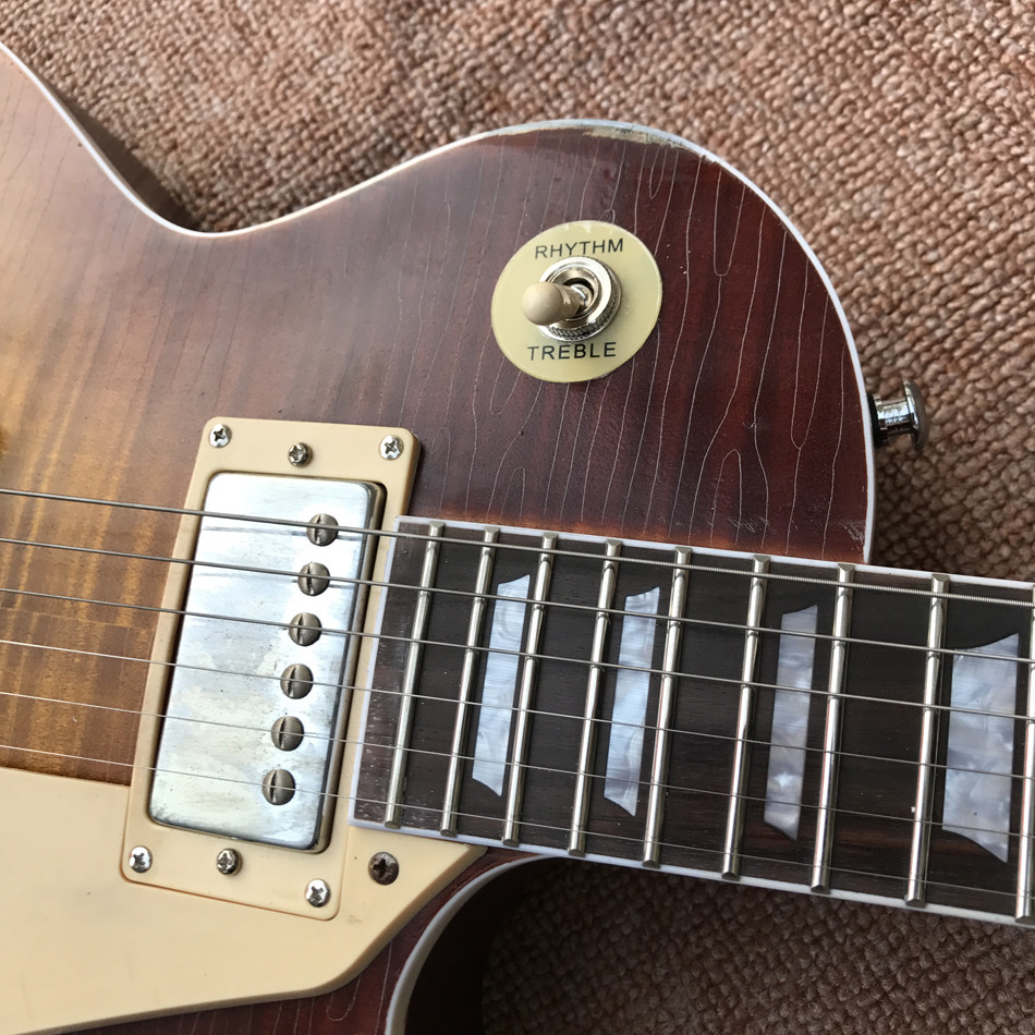 New high quality relic standard LP electric guitar, Tobacco burst, Tune-o-Matic bridge relic electric guitar