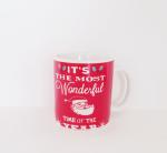 Wholesale ceramic Festive red decal Christmas mug coffee mugs