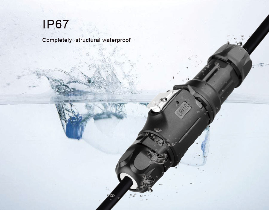 Bulkhead IP68 waterproof 12v dc panel mount plug socket power connector manufacturer 2 pin electric plug