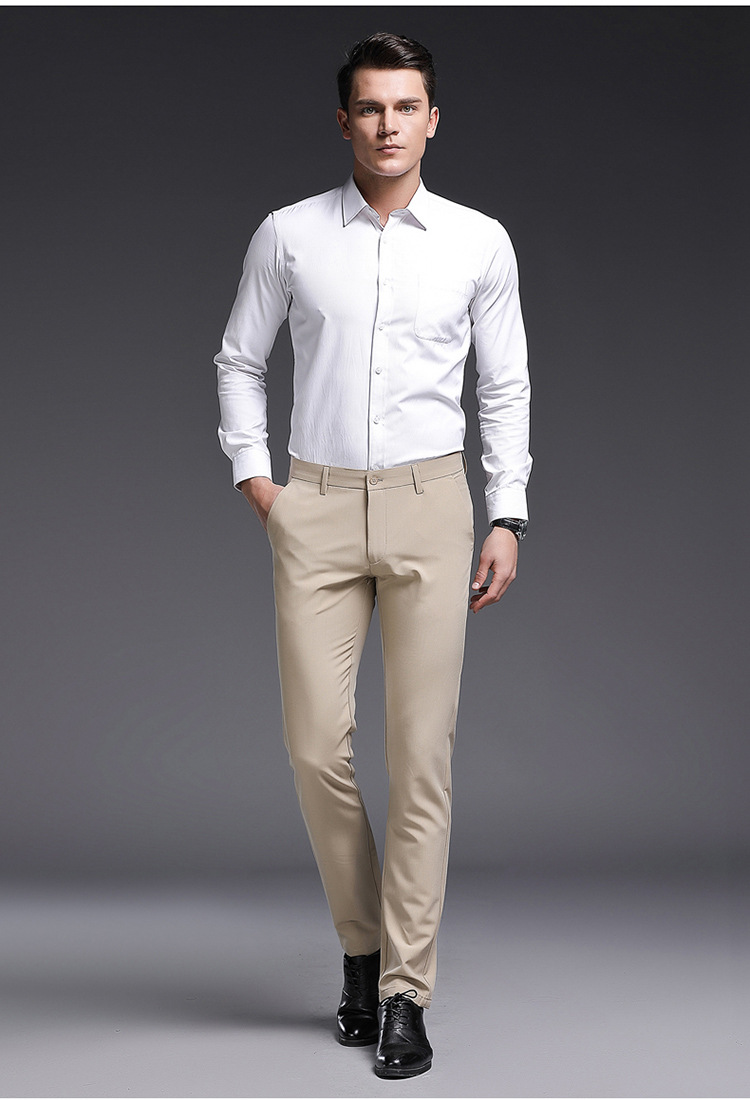 Side Pockets Men's Black Cuff Straight Trousers Breathable and Stylish for Casual Wear