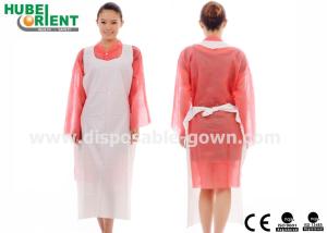 China 0.08mm Polythene Disposable Plastic Apron With Smooth Surface wholesale