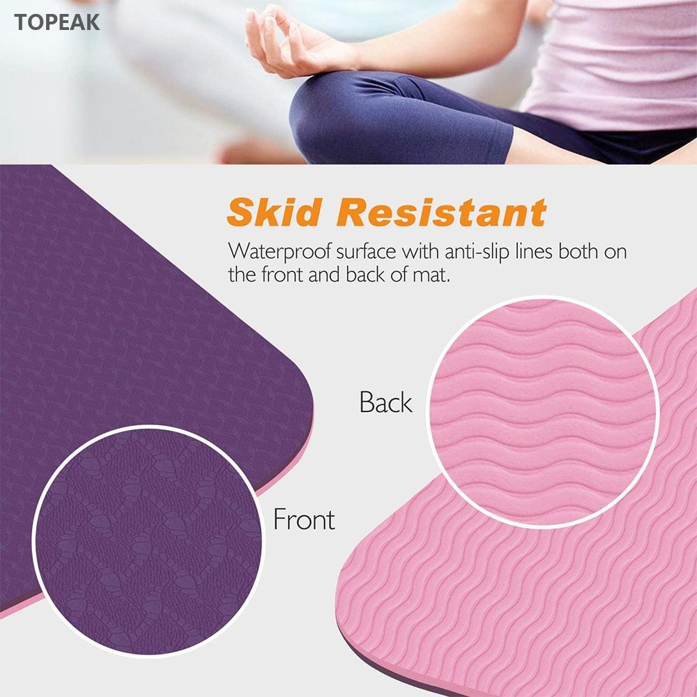 Red Pink Purple Double Two Color Yoga Mat Tpe Material 8mm 10mm Exercise Mat