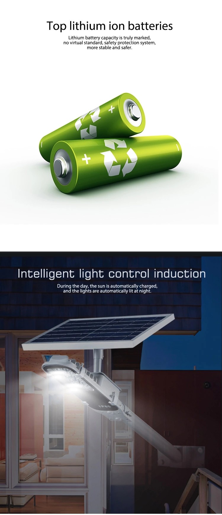 Ip65 Waterproof Outdoor Solar Street Lamps , 30w 50w 100 Watt Solar Street Light