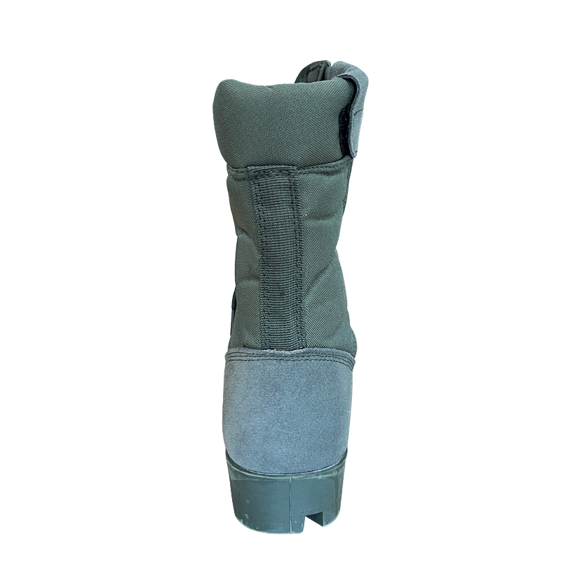 Blue Cowhide Fleece and Rubber Training Boots for Men Comfortable Ankle Length Shoes