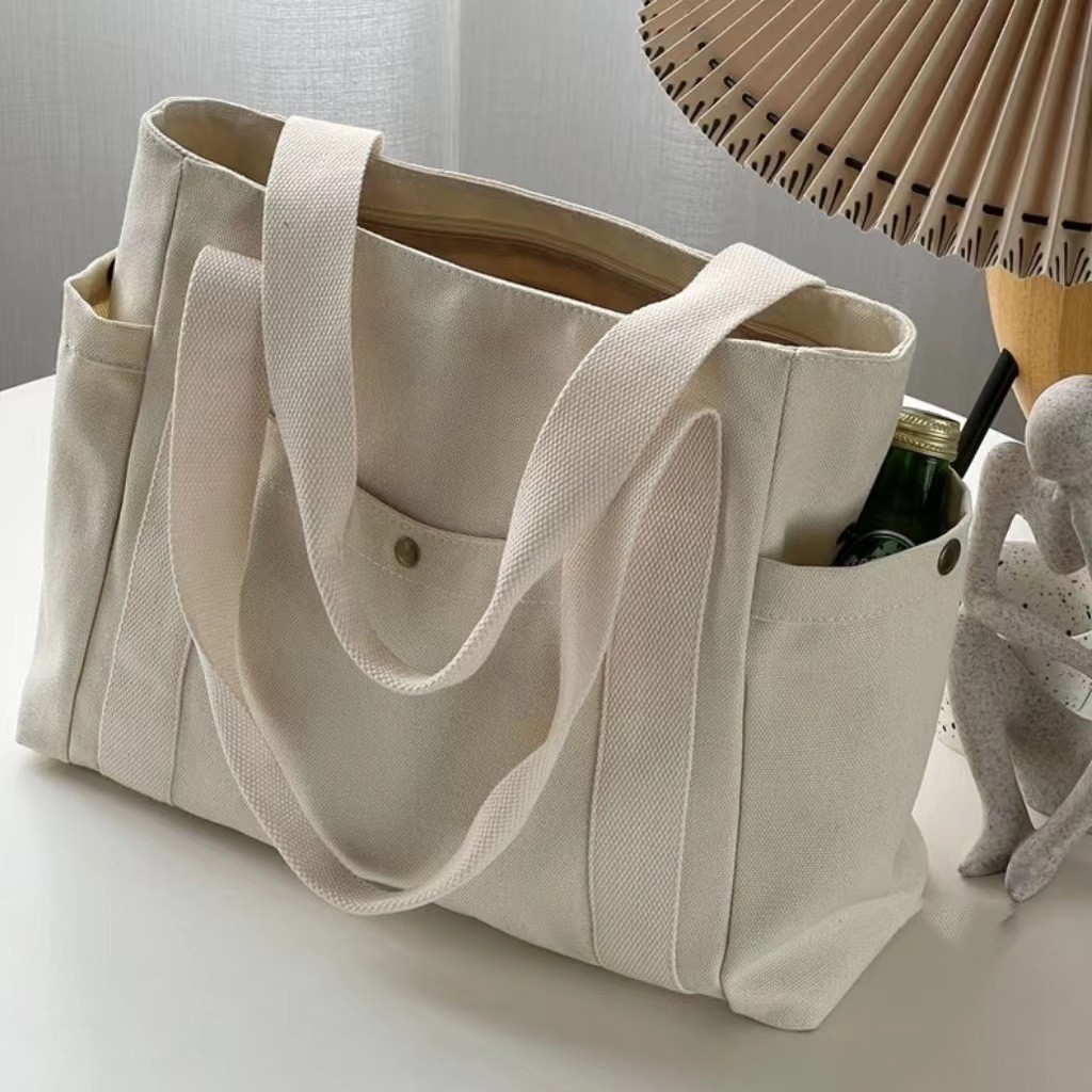 Canvas bag Tote going out canvas all-in-one work high appearance level commute large capacity art student single shoulde
