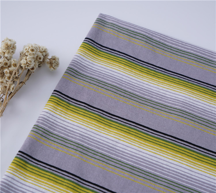 Wear Resistant Striped Material Fabric 190Gsm T - Shirt Cotton Yarn Dyed Cloth