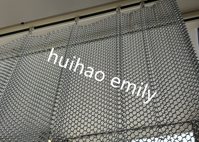 Aluminum Metal Mesh Drapery , Safety Curtains With Different Tracks