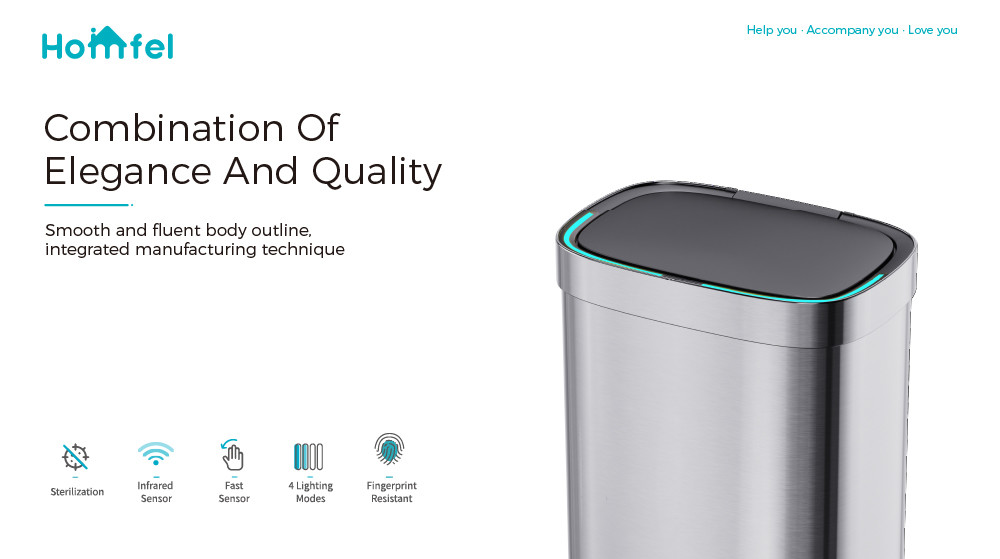 Household 65L Touchless Smart Sensor Waste Bin for Office Kitchen Stainless Steel Automatic Garbage Container