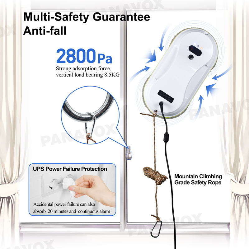 Smart Glass Window Robot Vacuum 500mAh 295mm Cleaner Round Cleaning Robot