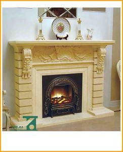 China Yellow Marble Antique Fireplace wholesale