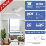 3 Natural Plywood Blades Flush Mount Decorative Ceiling Fan Without Light