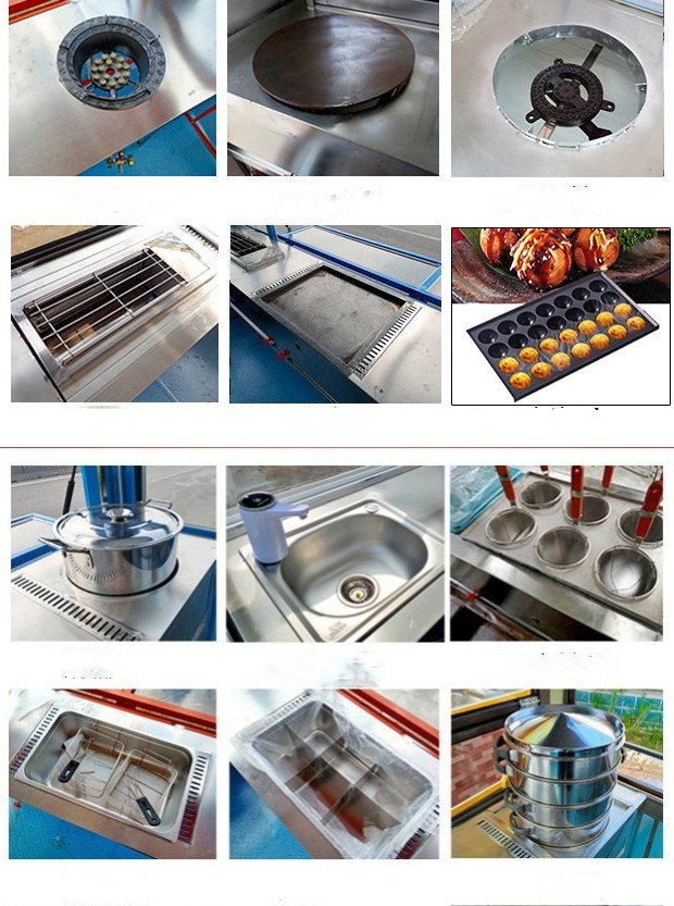 Customized 1.5KW-4.5kw Three Wheels Electric Scooter Food Cart Tuk Tuk Mobile Kitchen Tricycle