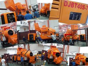 DJBT30 LOVOL Diesel Power Hydraulic Concrete Mixer with Pump 30 cubic meter per hour Capacity