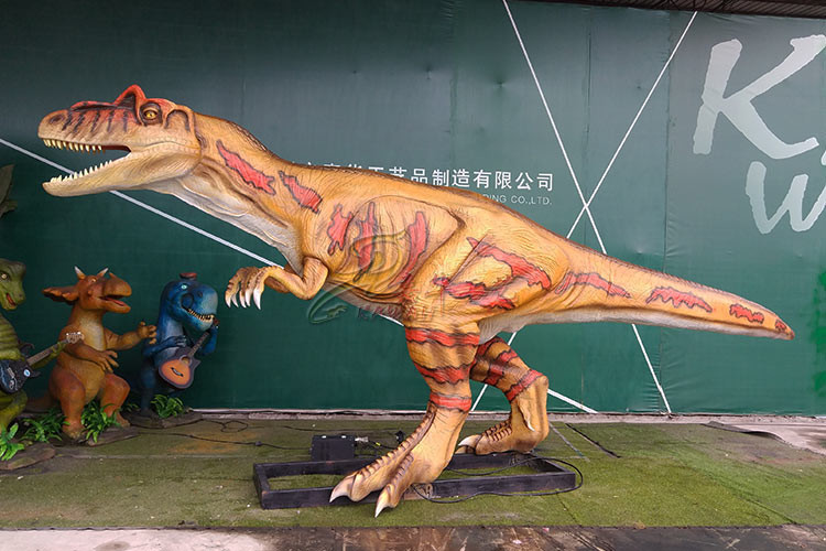 Multicolored Handmade Realistic Animatronic Dinosaur With Reliable Mechanical Frame