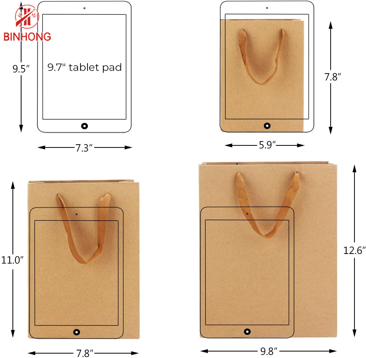 Glued 30cm Paper Standing Pouch With Twisted Handles