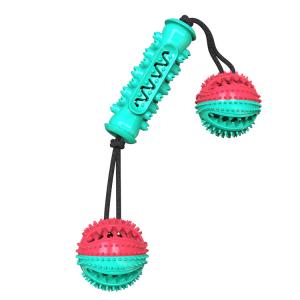 China New Type Top Sale Eco-friendly Dog Toothbrush Toy Stick Rope Pet Molar Bite Ball Toys wholesale