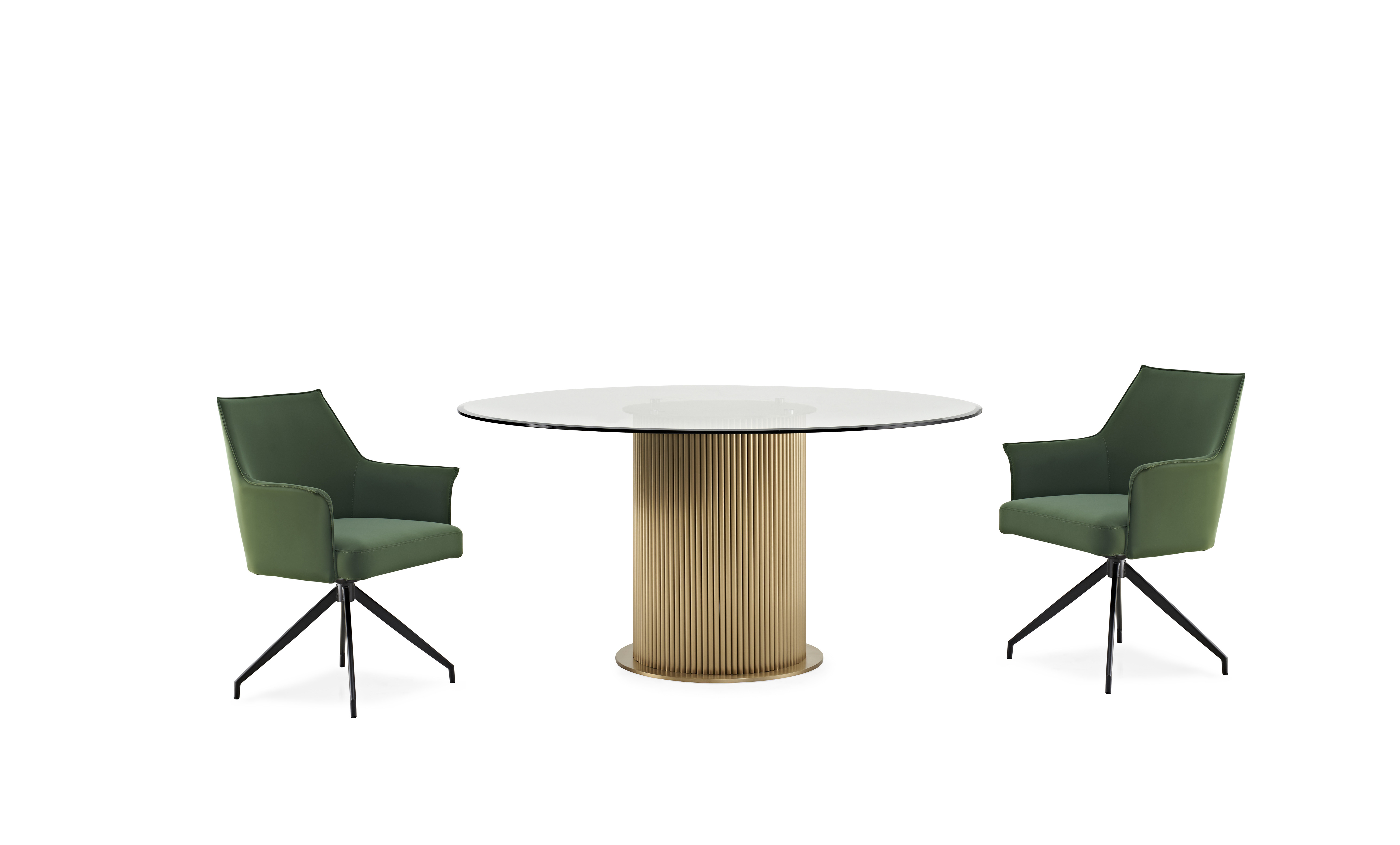 Round Clear Tempered Glass Top Glass Dining Table Set For Living Room And Restaurant