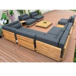 7 Seater Luxury Teak Wood Outdoor Patio Sofa Set Armless Sofa Size W99 x D104 x