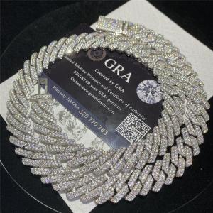 China Round Brilliant Cut Moissanite Cuban Chain wholesale