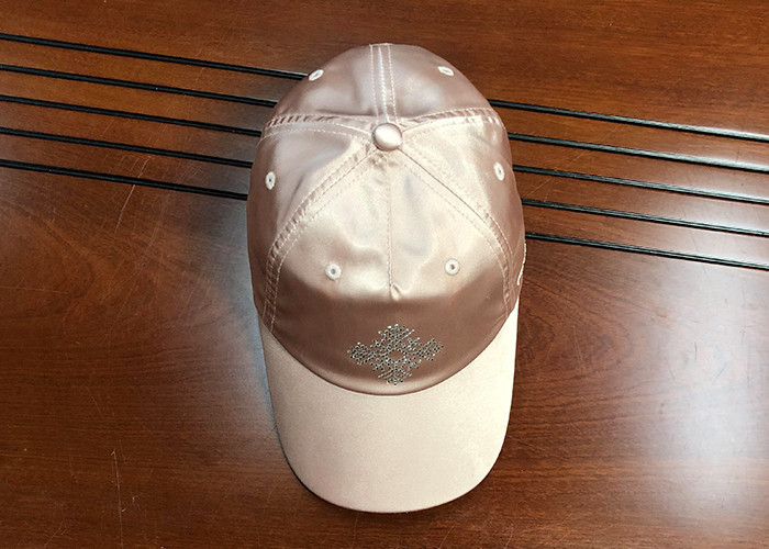 Hot Sales ACE Unisex Adjustable Rhinestone Embroidery Logo Satin Fabric Soft Design Baseball Cap Curve Hat