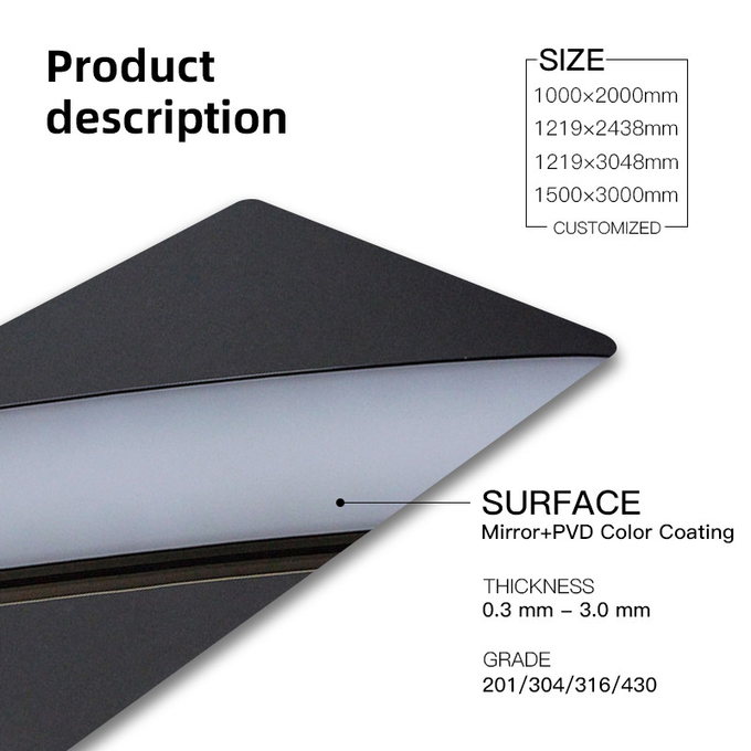 Black Mirror Finish Stainless Steel Sheet For Indoor And Outdoor Decorative Stainless Steel Plate