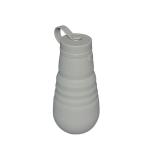 Grey Silicone Collapsible Drinking Bottle Outdoor Sports Folding 500ml Water