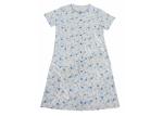 Ladies Cotton Jersey Blue Floral Printed Button Through Nightdress Sleepwear
