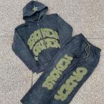High Weight Cotton Custom Embroidered Hoodies in Vintage Distressed Style for