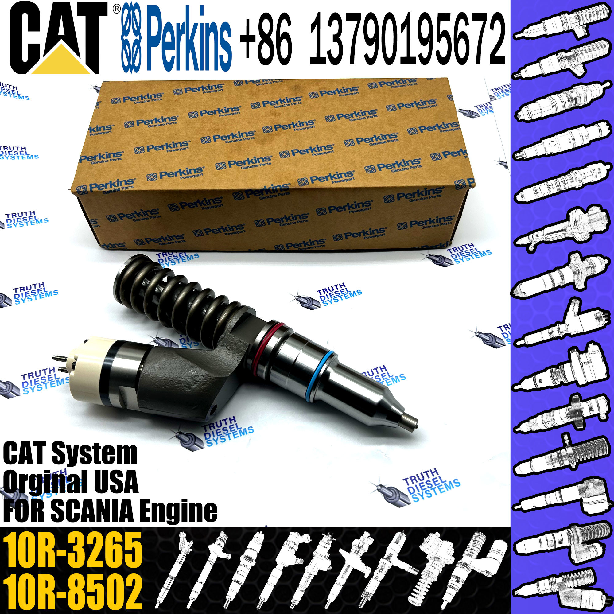 CAT Diesel Common Rail Fuel Injector 2530616 253-0616 10R3265 10R-3265 For Caterpillar Engine
