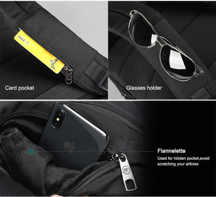 Anti Bacterial Theft Usb Charging Business Travel Backpacks 15.6 Inches