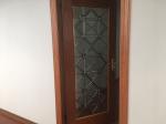 Door Decorative Panel Glass 22"*64" Black Patina Natural Wood Style