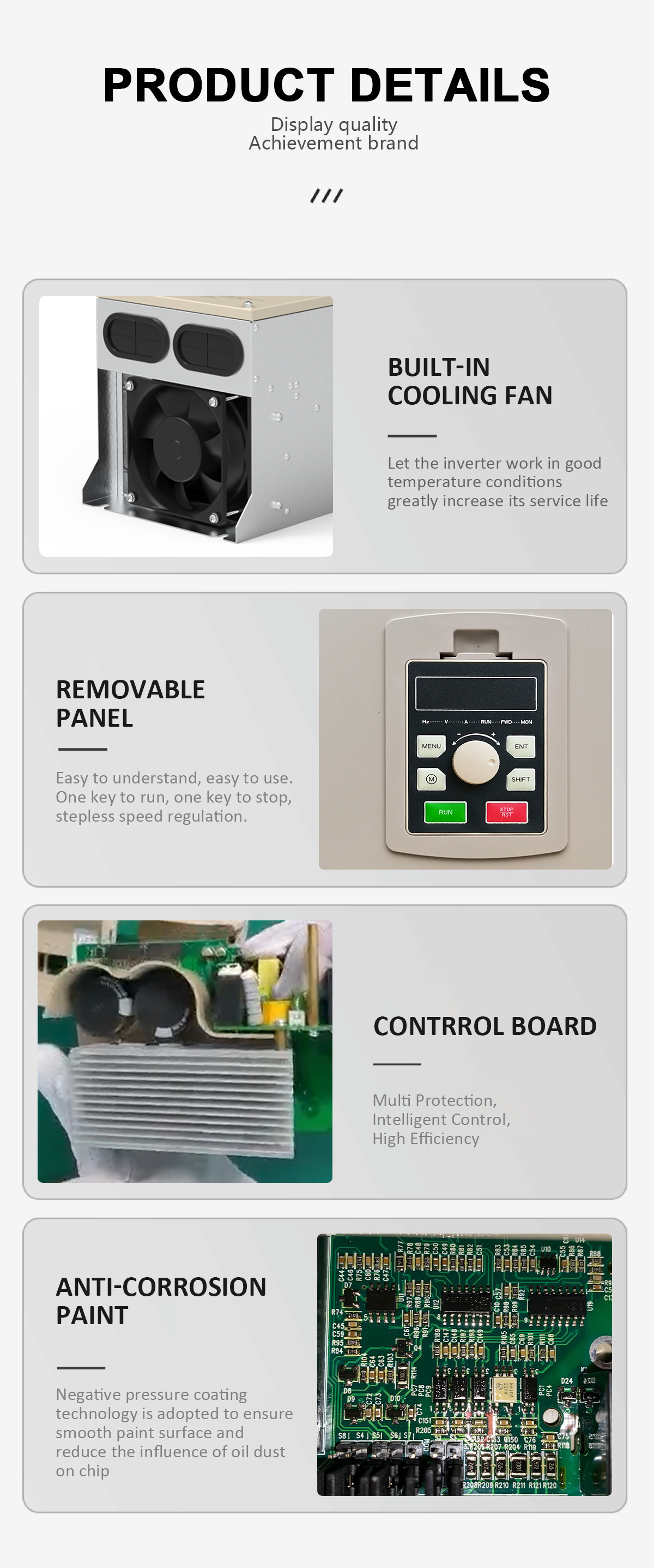 50HZ 60HZ Three Phase Frequency Inverter 380V 15KW