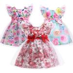 Girls Floral Print Summer Children'S Clothing Bow Dress