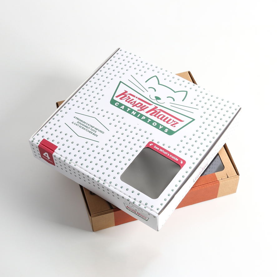 Custom Printed Pizza Box With Window Food Display Freshness Preservation No Minimum