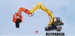 China BEIYI Excavator Mounted Hydraulic Vibratory Sheet Pile /300mm Prefabricated photovoltaic pile /wooden Driver wholesale