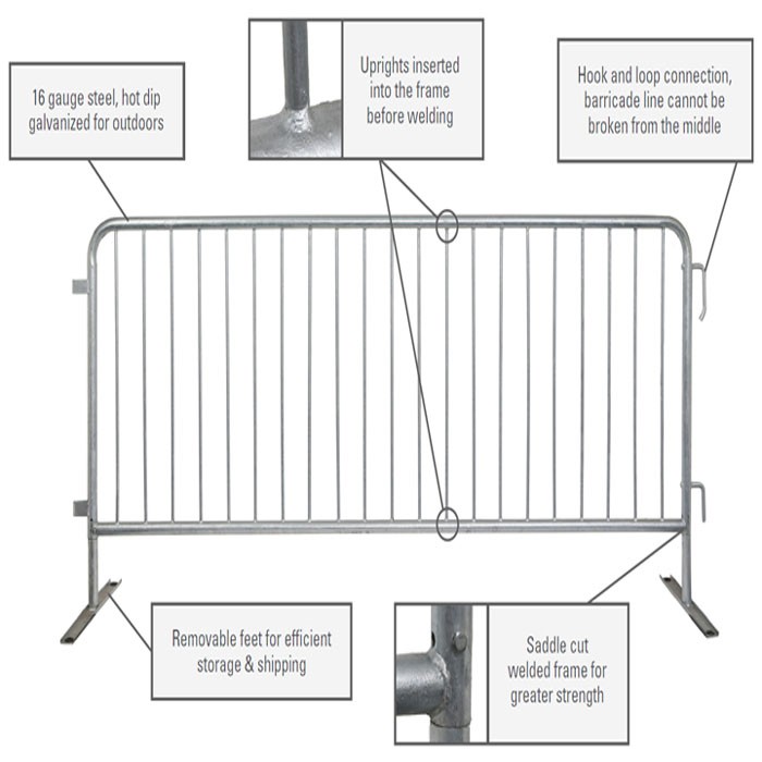 Galvanized Crowd Control Fence